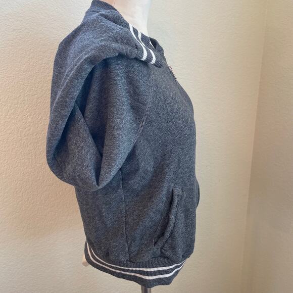 Abercrombie & Fitch Gray full zip up sweater cardigan juniors large - Picture 5 of 8